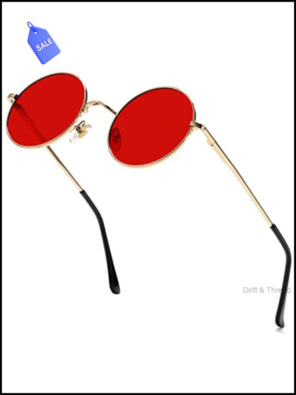 Retro Round Polarized Sunglasses Stainless Steel Metal Frame UV Protection